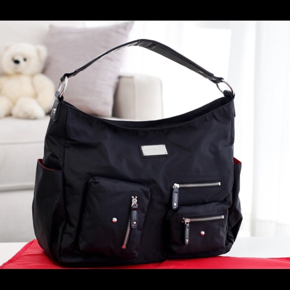 Amy Michelle Lotus Diaper Bag, Black